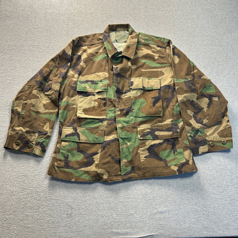 US Military Woodland Camo BDU Field Jacket Medium Short M81 Combat Coat USA